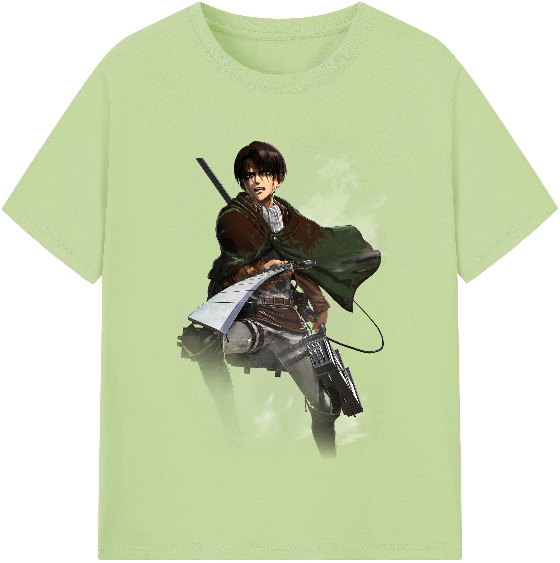 （画像用） 進撃の巨人 リヴァイ·アッカーマン Attack on Titan Levi Ackerman 綿100％半袖Tシャツ（フロントプリント）